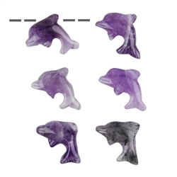 0401293540 Dolphin amethyst drilled, 2,5cm (6pcs/dl) | wholesaler gems & healing stones