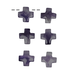 0401294601 Cross amethyst drilled, 15mm | wholesale supplier gems, healing stones & jewelry