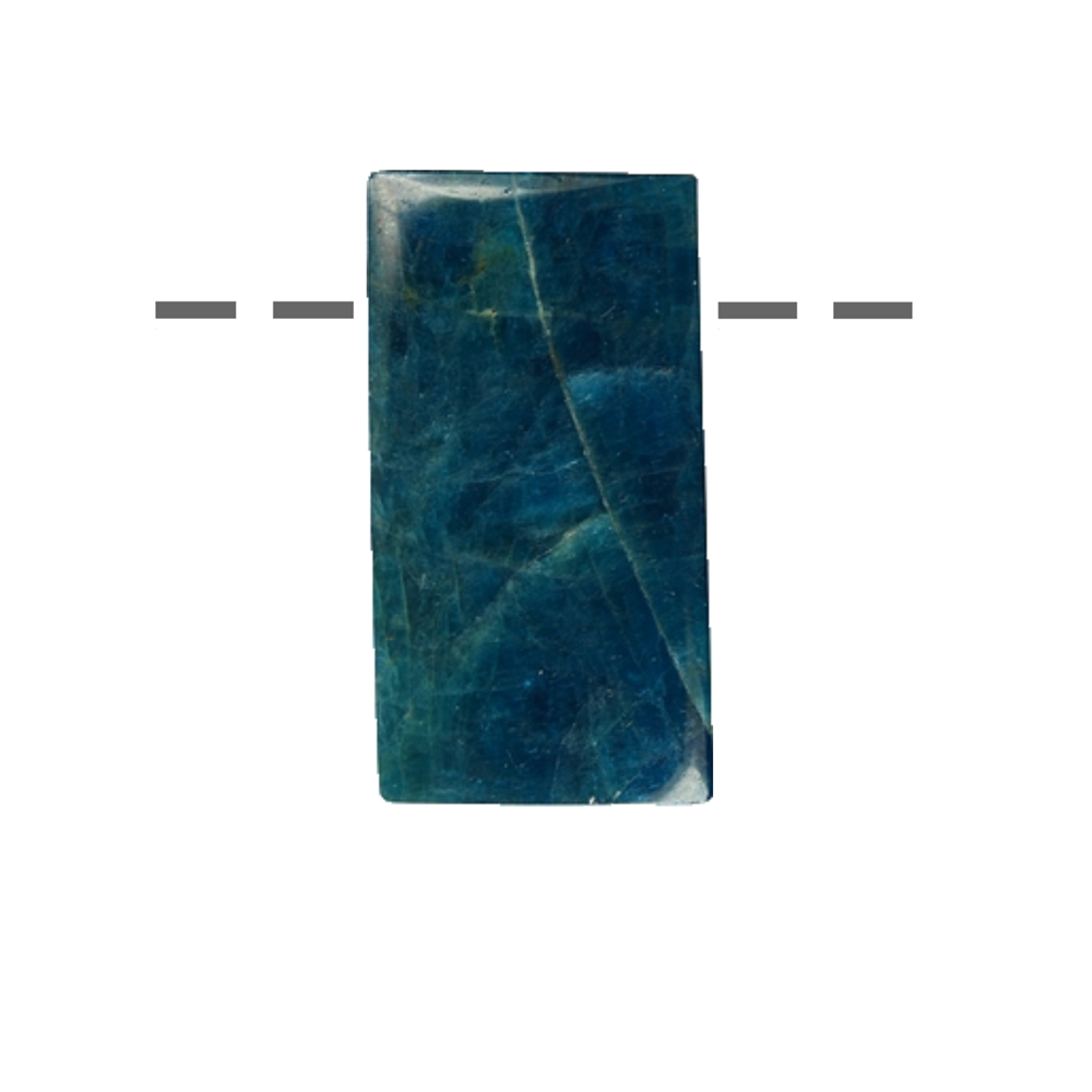 Cabochon rectangle d'apatite (tige) percé, 3,0cm