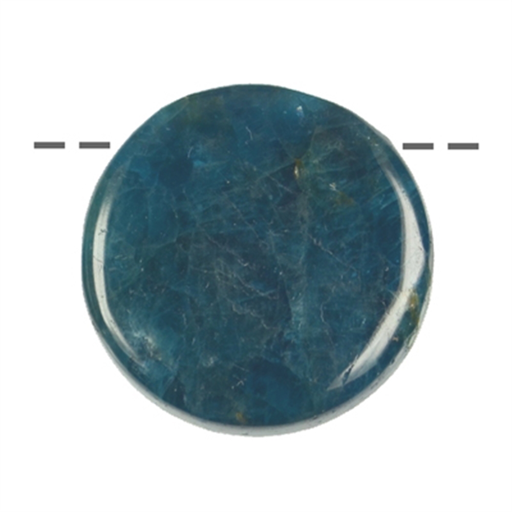 Cabochon round apatite (stab.) drilled, 2.5cm | wholesaler gems & healing stones