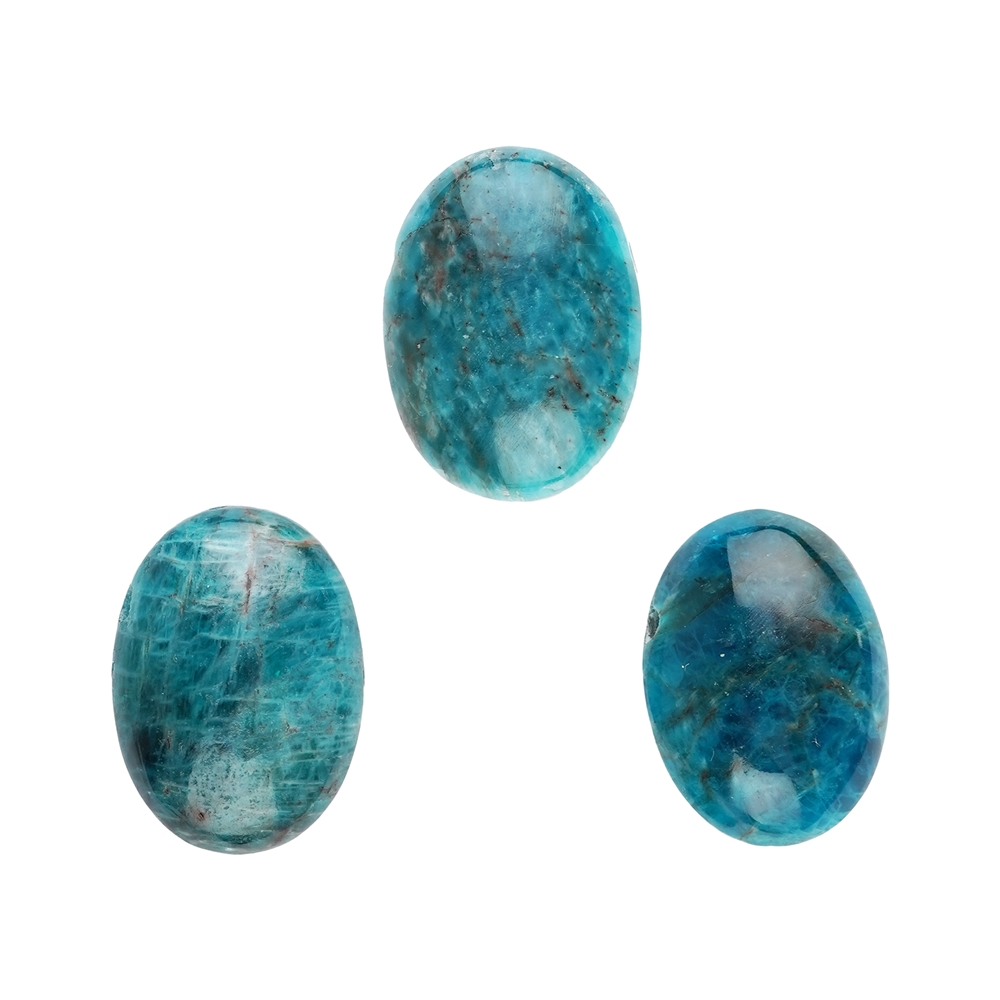 Cabochon oval apatite (stab.) drilled, 2,5cm