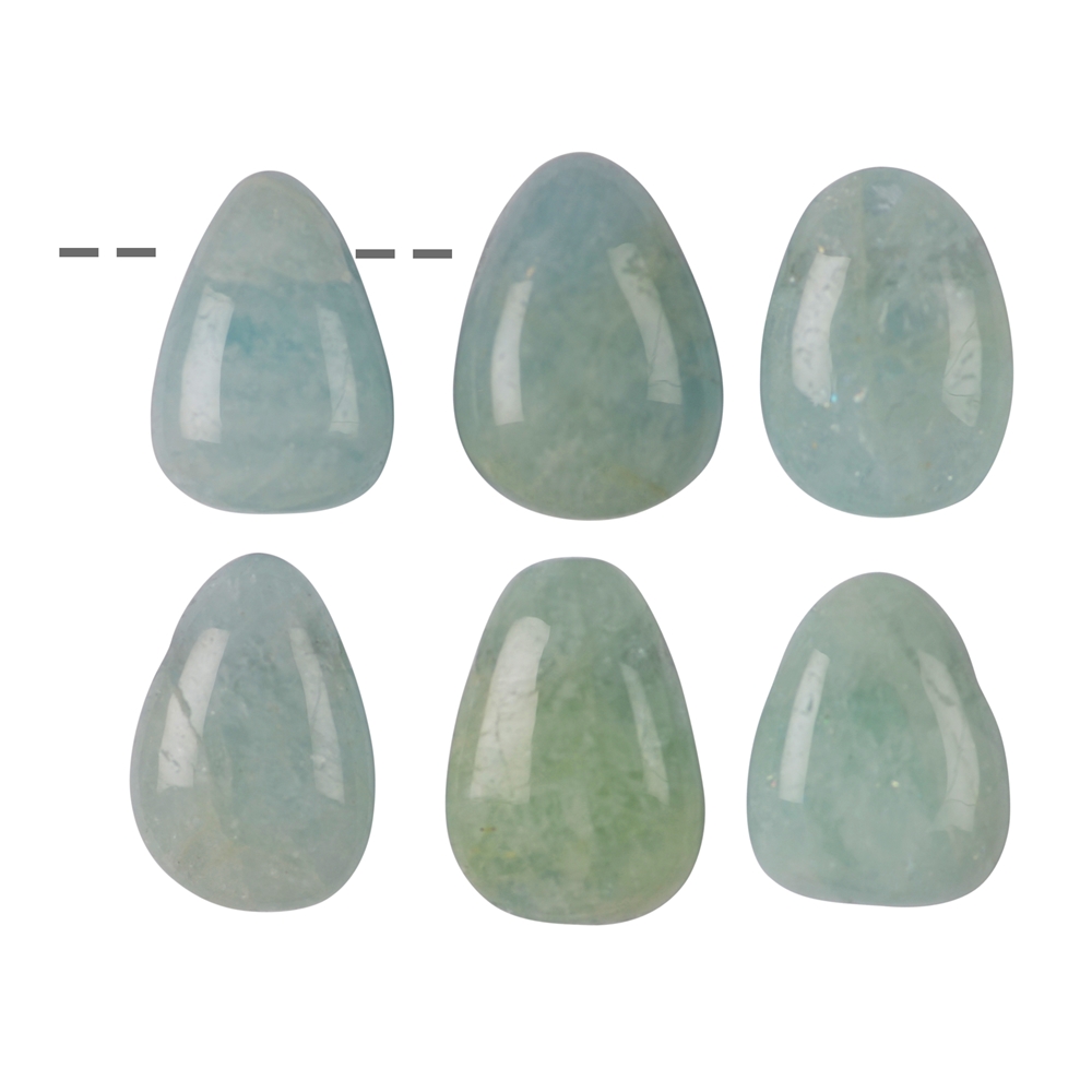 Tumbled Stone Aquamarine A drilled