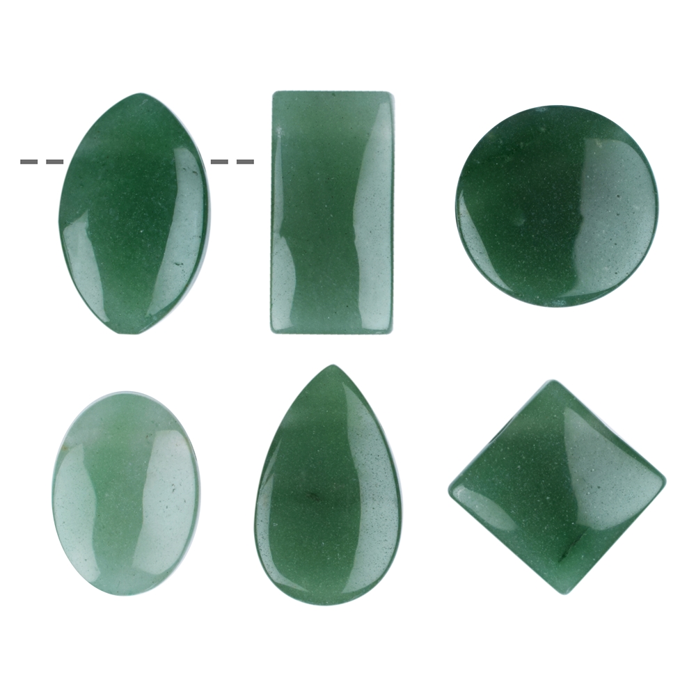 Cabochon set aventurine drilled (6 pcs./VE)