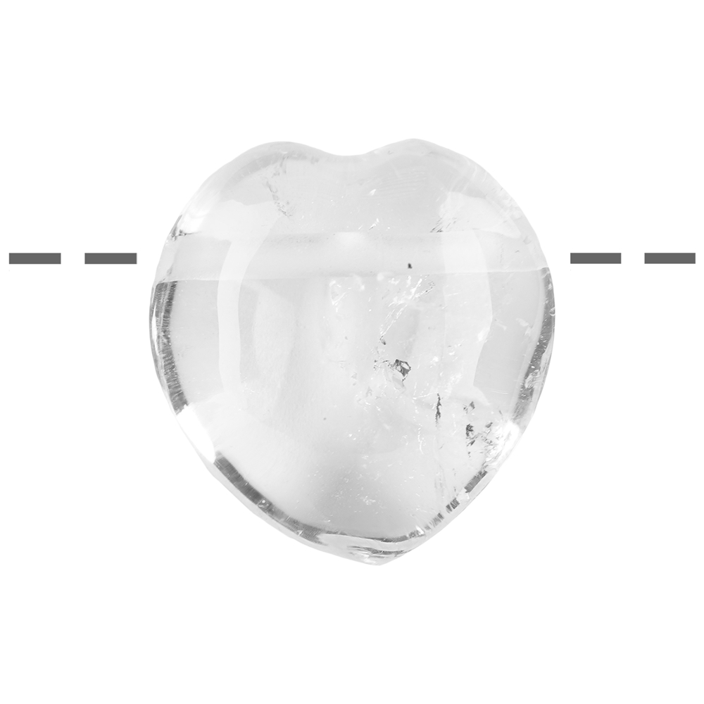 Cristal de roche percé en forme de coeur, 3,5cm