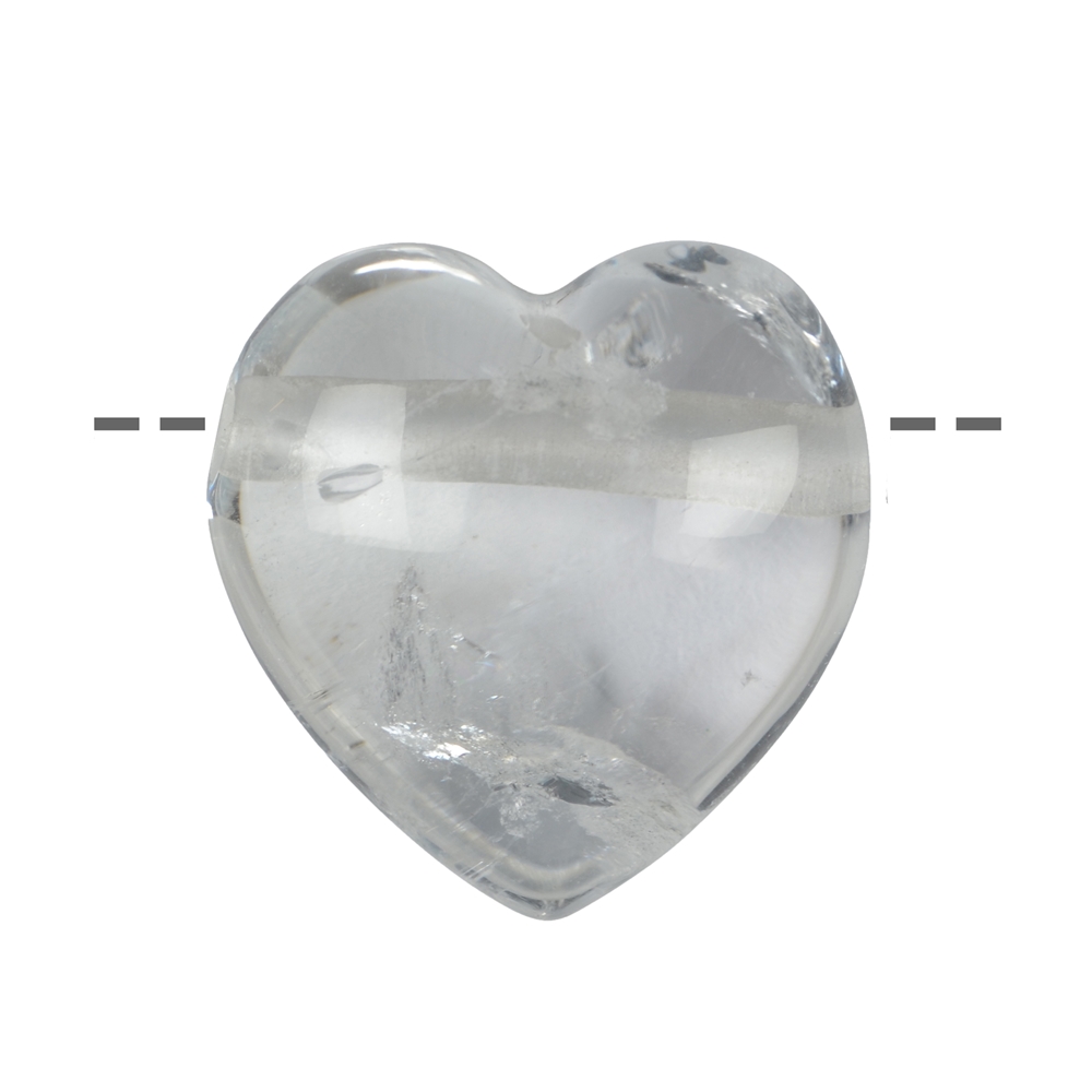 Heart Rock Crystal drilled, 3,5cm