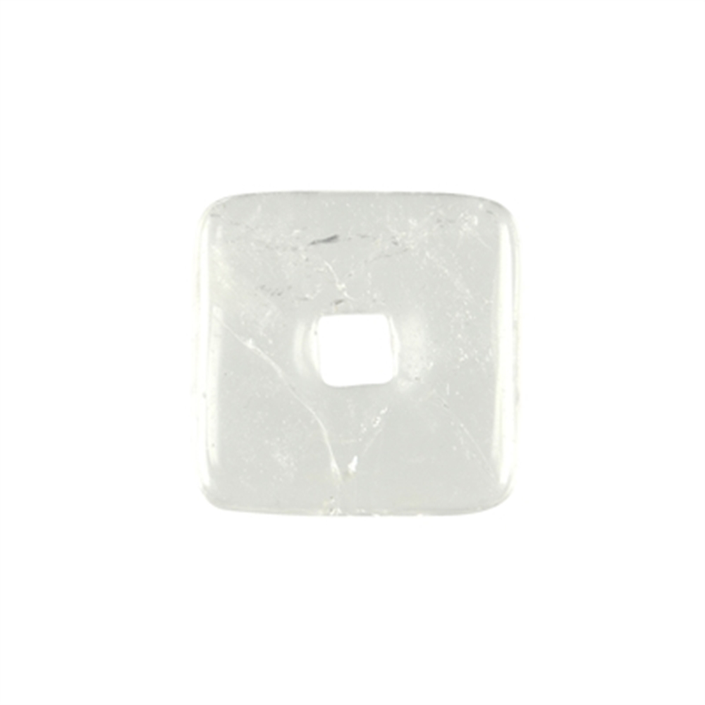Donut quadratisch Bergkristall, 30mm
