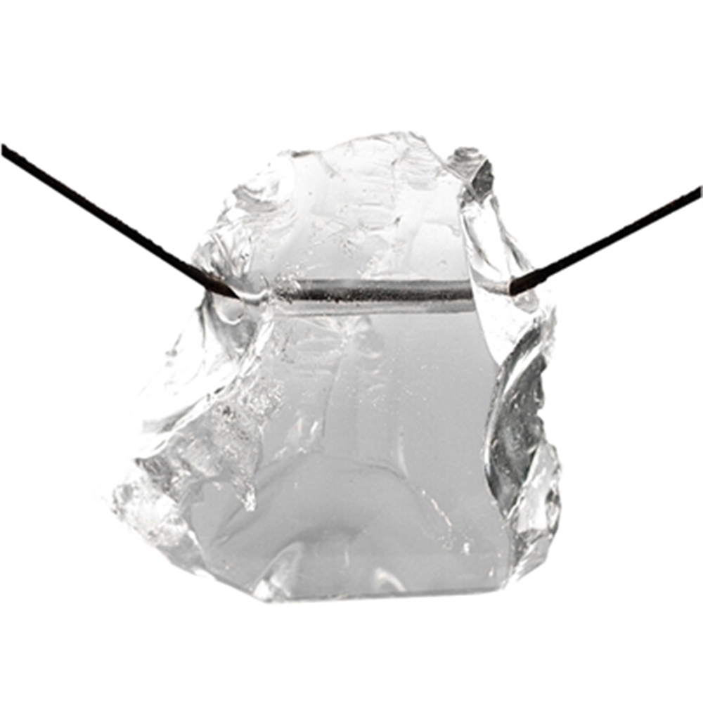 Rohstein teilpoliert Bergkristall gebohrt, ca. 5,5cm (groß)