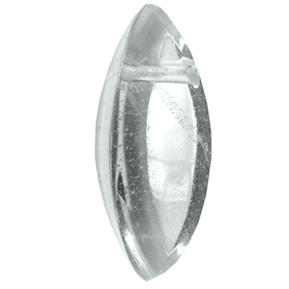 Navetta di cristallo di rocca forata, 4,5 cm