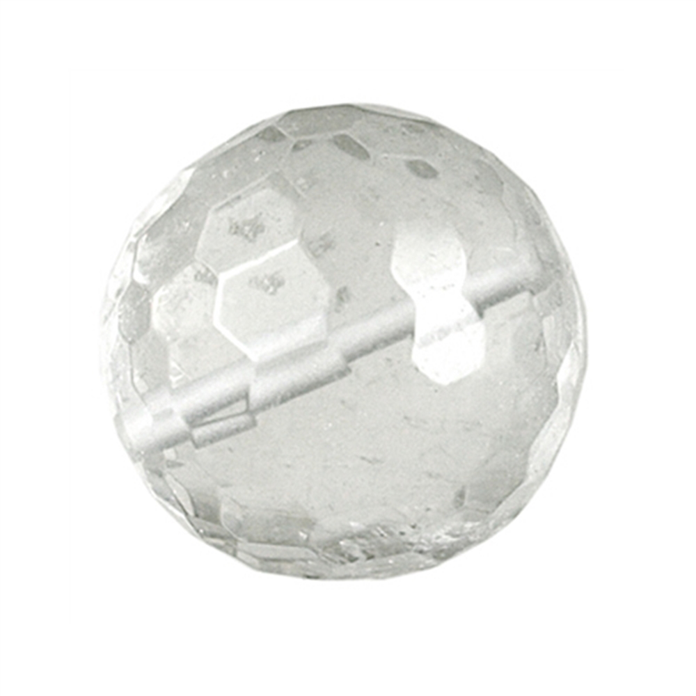 Palla di cristallo di rocca sfaccettata e forata, 16 mm