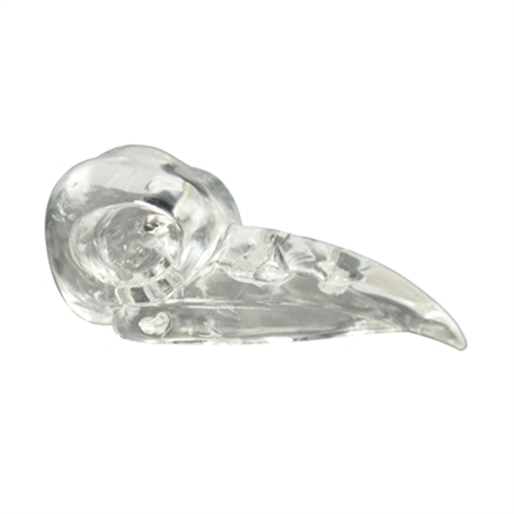 Vogelschädel "Raven Skull" Bergkristall gebohrt, ca. 05cm