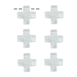 0403593830 Cross Rock Crystal drilled, 3cm (6 pcs./VE) | wholesaler gems & healing stones