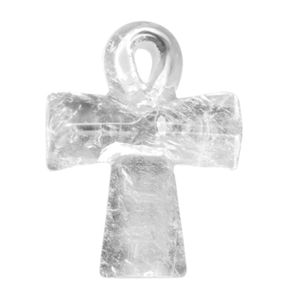 Croce "Anch" in cristallo di rocca, 4,5 x 3 cm