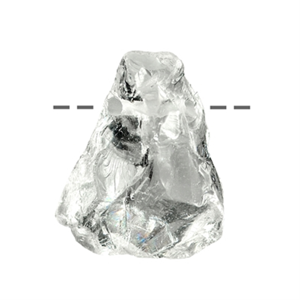 Cristallo di rocca grezzo, forato, 3,5 - 4,5 cm (piccolo)