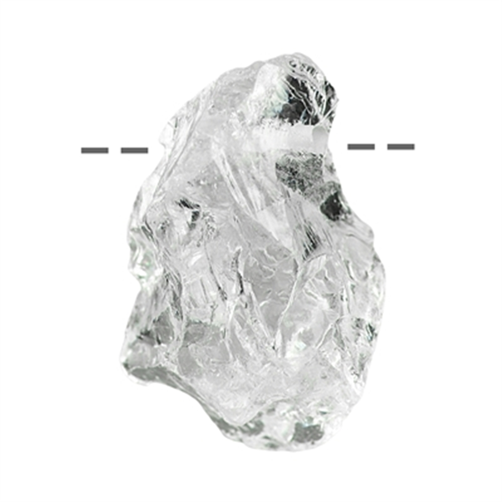 Cristal de roche brut percé, 5,5 - 6,0cm (grand)