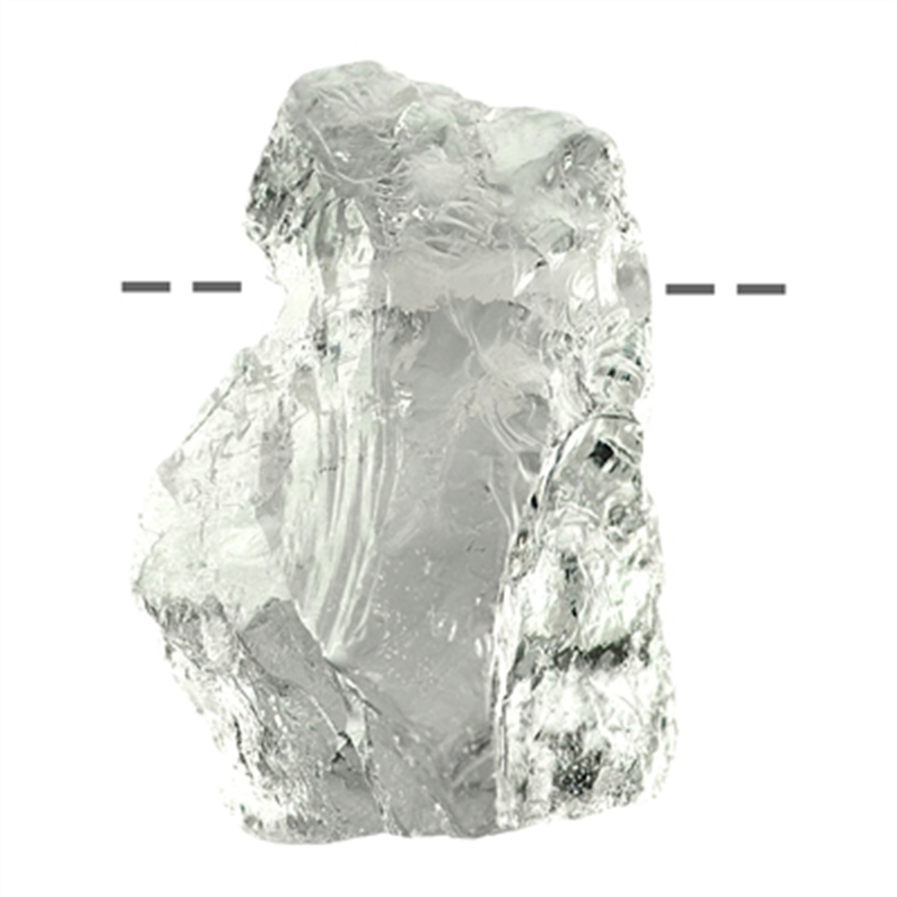 Cristal de roche brut percé, 6,0 - 6,5cm (énorme)