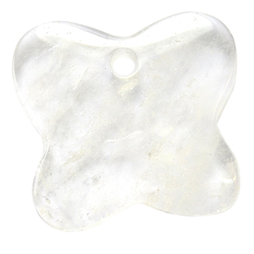 Farfalla in cristallo di rocca forato, 6,0 cm