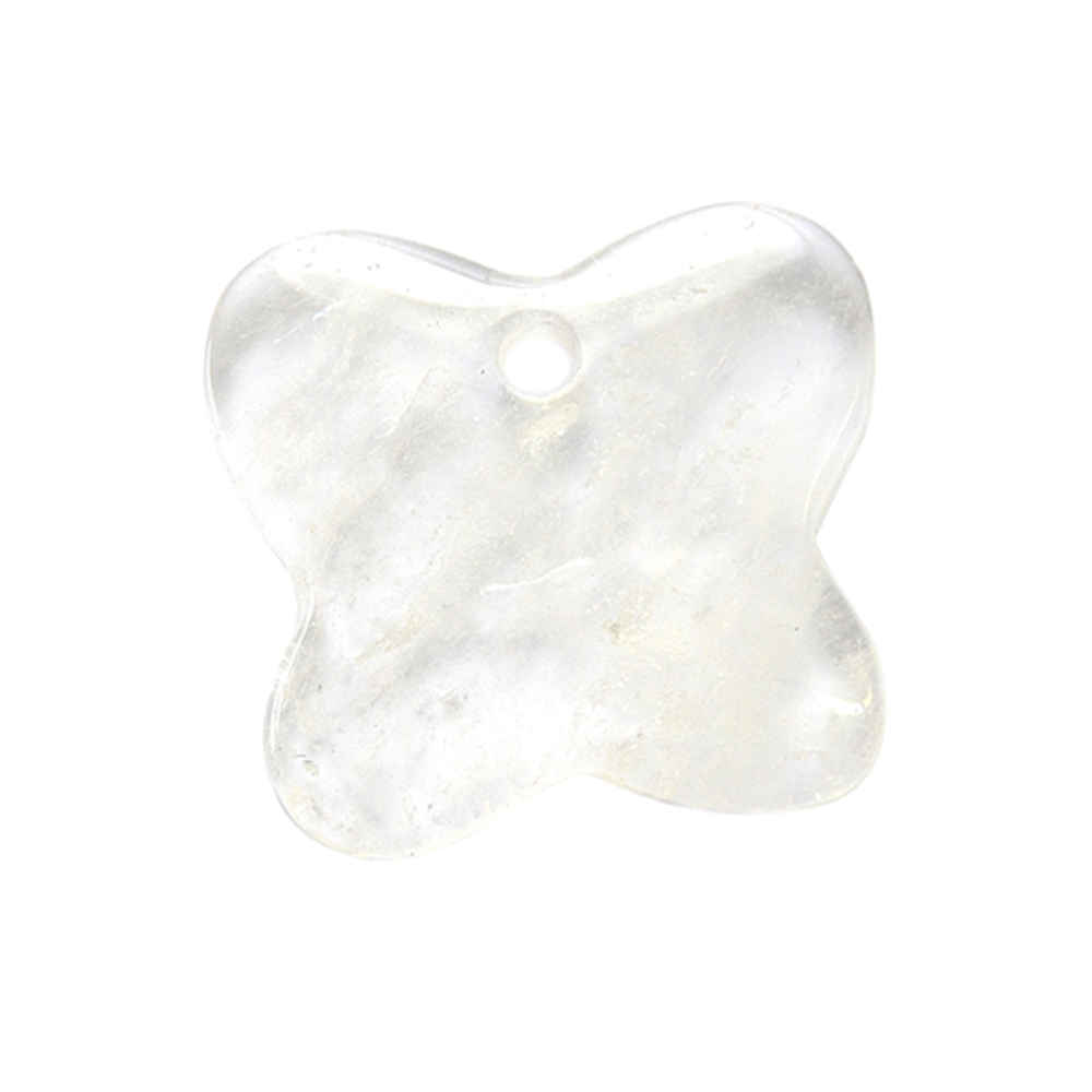 Papillon Cristal de roche percée frontale, 4,2cm 