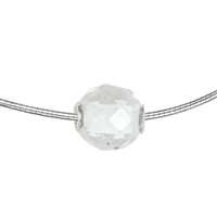 Jewelry ball Rock Crystal 12mm, faceted, rhodium plated