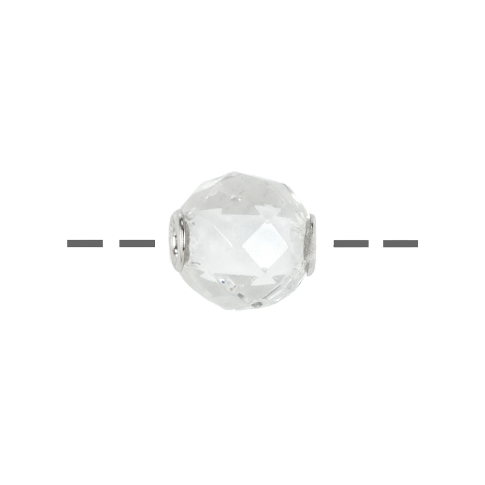 Perle di gioielleria in cristallo di rocca 12 mm, sfaccettate, rodiate