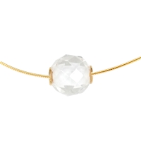 Perle di gioielleria in cristallo di rocca 12 mm, sfaccettate, placcate oro