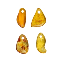 Tumbled Stone Amber front drilled, 3,5 - 4,0cm