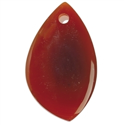 0404396040 Curved leaf carnelian (fired) front drilled, 7,0cm | Marco Schreier