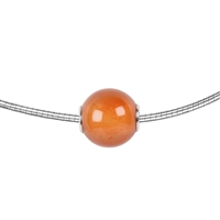 Jewelry ball carnelian (gebr.) 12mm, rhodium plated