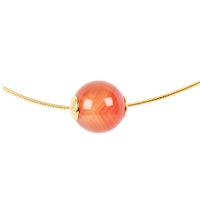 Perline per gioielli in corniola (bruciata) 12 mm, placcate oro