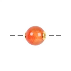 0404396812 Jewelry ball carnelian (gebr.) 12mm, gold plated | Marco Schreier