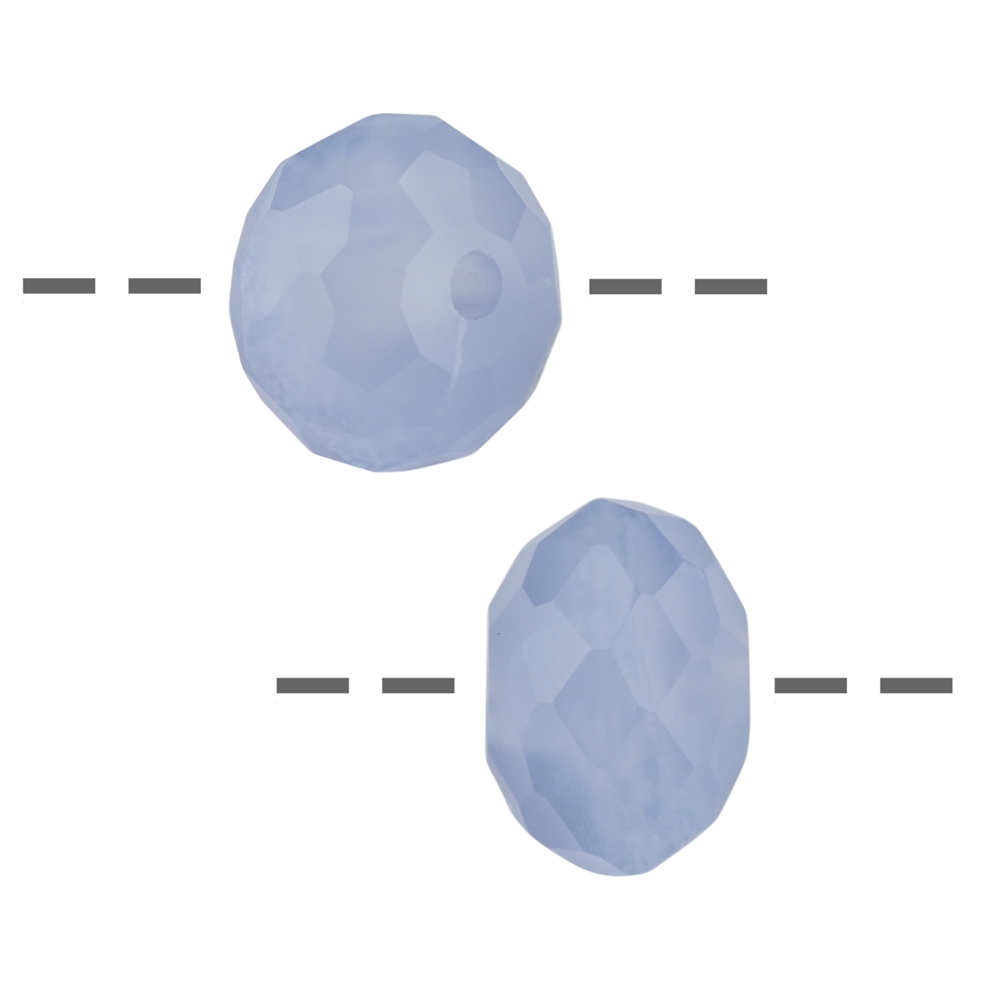 Linsen Chalcedon gebohrt, 10mm, (50 St./VE), facettiert, 1mm-Bohrung