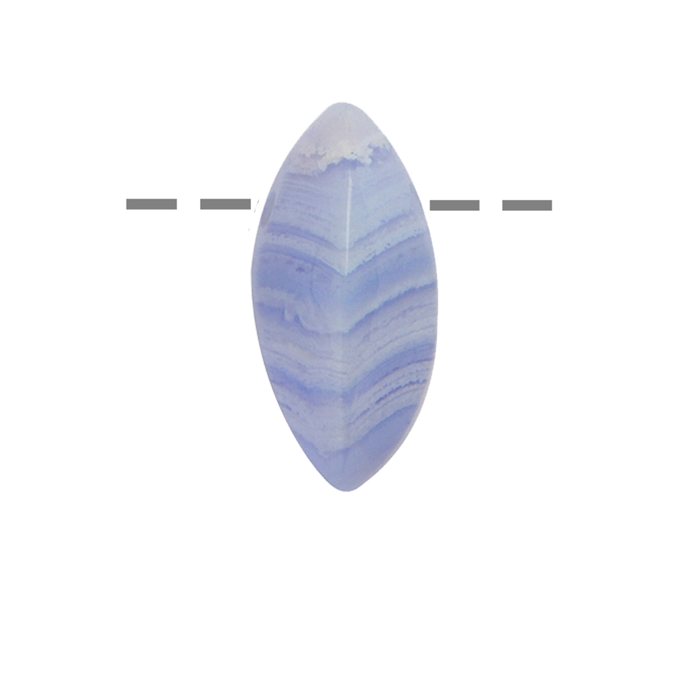 Navetta in calcedonio (blu), 3 cm