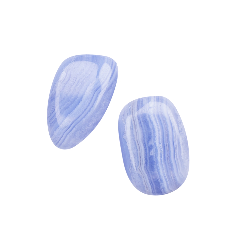 Freeform Chalcedon (blau) gebohrt, 3,0 - 4,5cm (mittel)