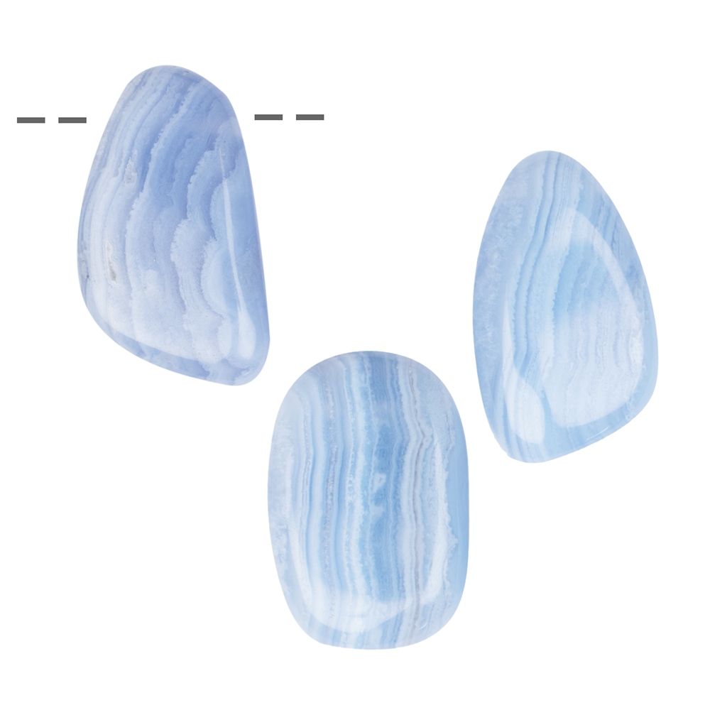 Freeform Chalcedon (blau) gebohrt, 3,5 - 5,0cm (groß)