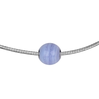 Jewelry ball Blue Lace Agate 12mm, rhodium plated