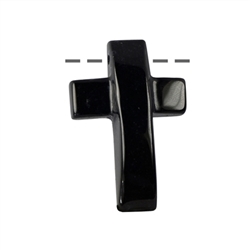 0404693841 Cross domed Onyx (gef.) drilled, 3 x 4,5cm | wholesaler gems & healing stones