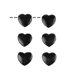 0404694605 Heart Onyx (gef.) drilled, 15mm  | wholesaler gems, healing stones & jewelry