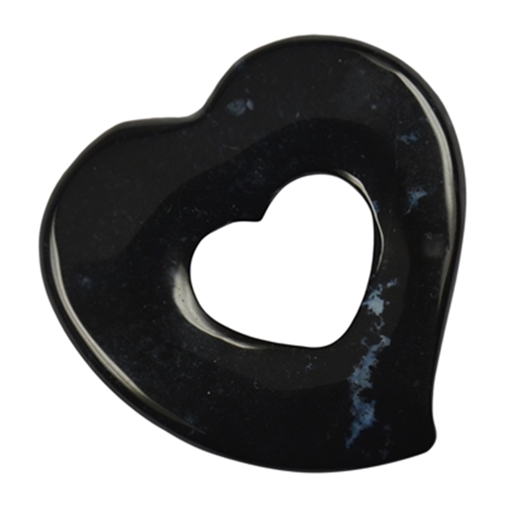 Cord part "Heart in heart" Onyx (gef.), ca. 5cm