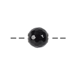 0404696712 Jewelry ball Onyx (set) 12mm, rhodium plated | wholesaler gems & healing stones