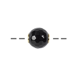 0404696912 Jewelry ball Onyx (gef.) 12mm, gold plated | wholesaler gems & healing stones