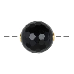 0404696920 Jewelry ball Onyx (gef.) 20mm, gold plated | wholesaler gems & healing stones