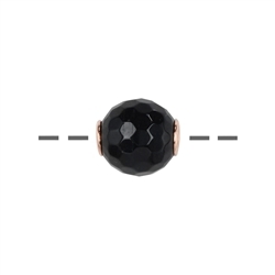 0404698912 Jewelry ball Onyx (set) 12mm, rose gold plated | gems, healing stones & jewelry