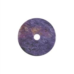 0404896065 Disc with hole Charoite, 3,0 - 3,5cm | wholesaler gems, healing stones & jewelry