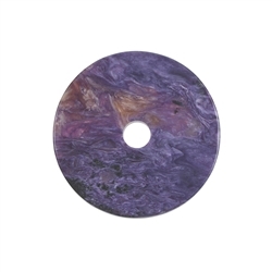 0404896066 Disc with hole Charoite, ca. 4,0 - 4,5cm | wholesaler gems & healing stones