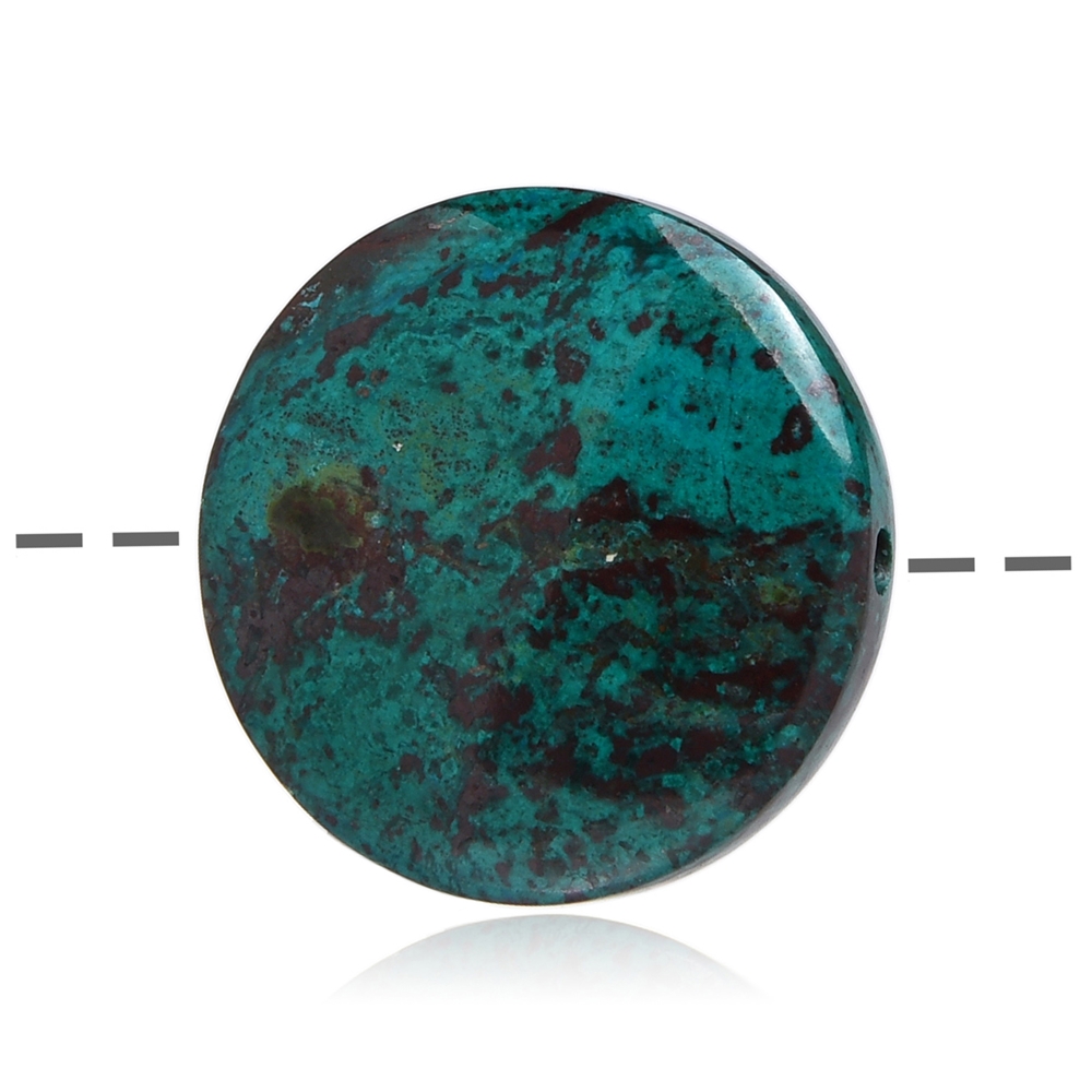 Circle of chrysocolla (stab.) drilled, 3.0cm