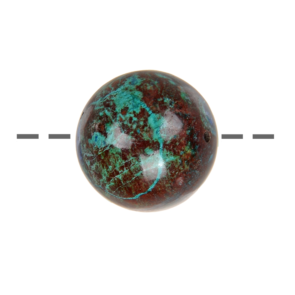 Boule de chrysocolle (tige) percée, 20mm, trou de 1mm