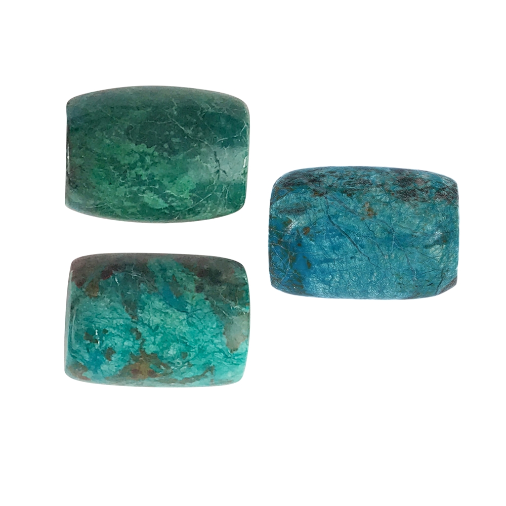 Tonneau Chrysocolle A (stab.) percé, 1,9 - 2,5cm