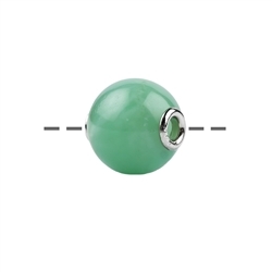 0405296612 Jewelry ball Chrysoprase 12mm, rhodium plated | wholesaler gems & healing stones