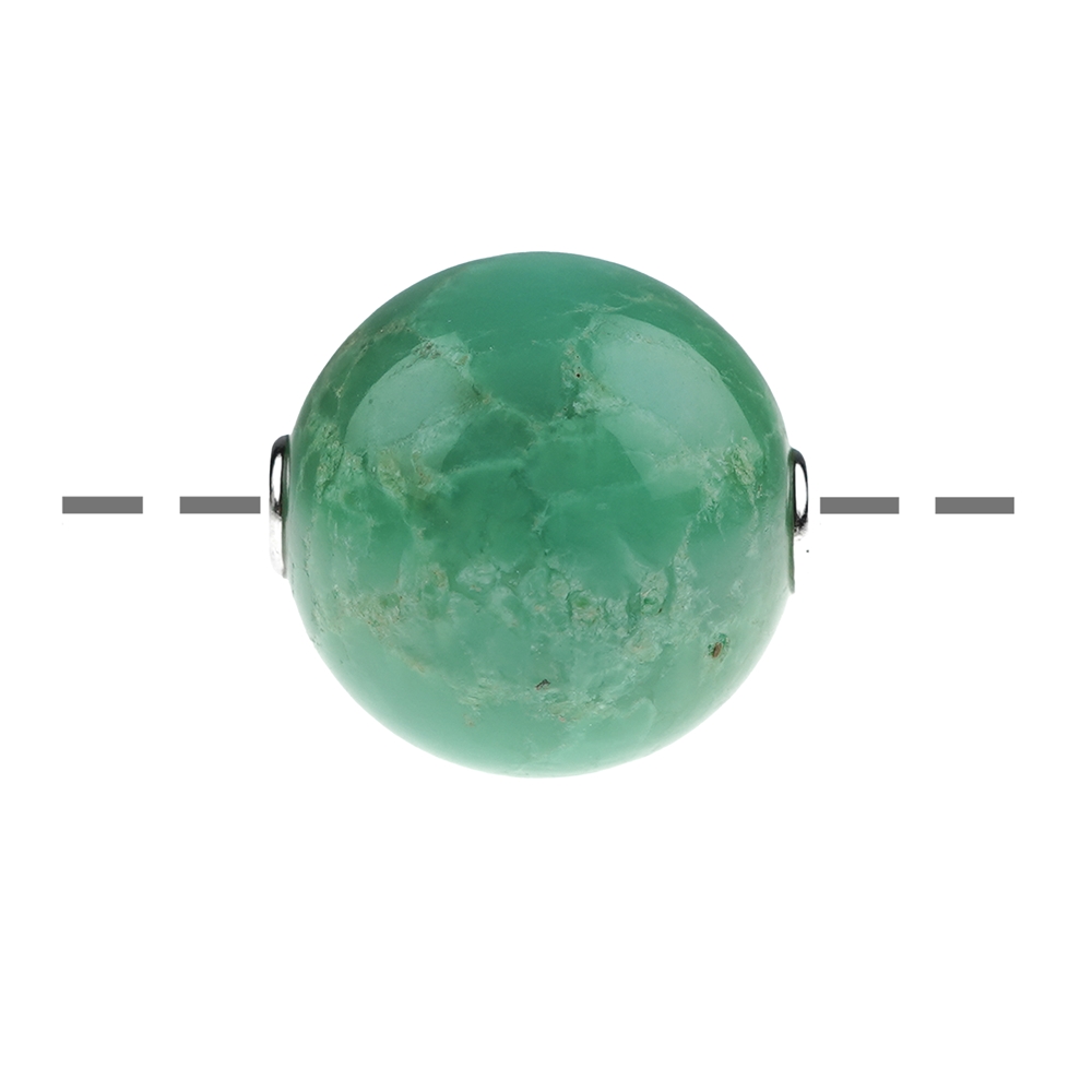 Jewelry ball Chrysoprase 20mm, rhodium plated