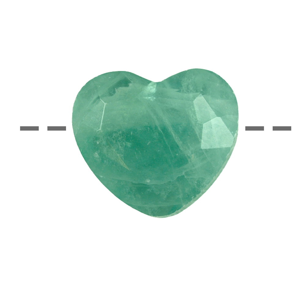 Heart fluorite faceted drilled, 2,5cm