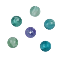 Ball fluorite faceted drilled, 12mm